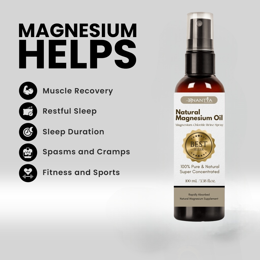 Anantya Natural Magnesium Oil Spray | Topical Magnesium Oil for Pain Relief & Muscle Recovery